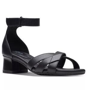 Clarks black leather sandals